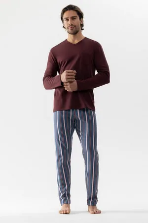 Mey Pyjama Herrenpyjama Serier 4 Col Striped Vino Rosso (1 Stück, 1 tlg., 1 Stück) - Verkäufer: Mein Style