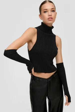 QS by s.Oliver Shirttop Stricktop mit Stulpen, x ELIF Glitzergarn - Verkäufer: s.Oliver