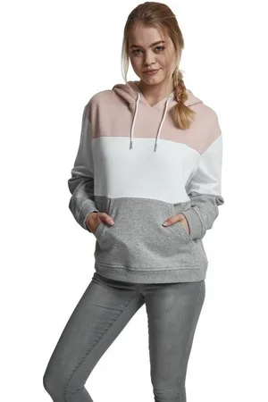 Urban classics Rundhalspullover Damen Ladies Oversize 3-Tone Hoody (1-tlg)