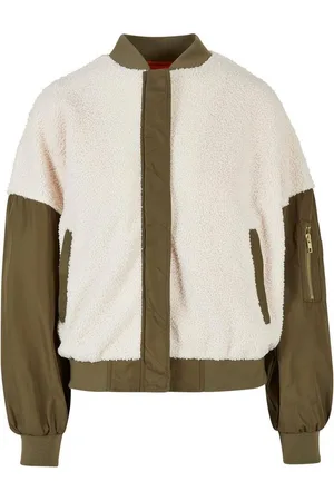 Urban classics Bomberjacke Damen Ladies Oversized Sherpa Mixed Bomber Jacket (1-St)