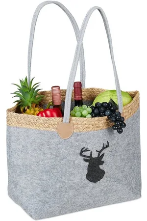 Relaxdays Einkaufsshopper Filztasche mit Hirschmotiv - Verkäufer:
