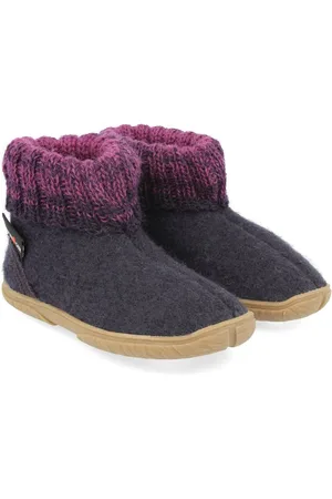 Haflinger Fidelius Yuki Kinderhausschuhe mit Kragen und Gummisohle unisex Hausschuh - Verkäufer: Natural Slipper