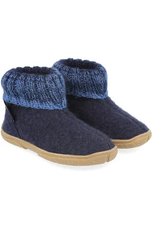 Haflinger Fidelius Yuki Kinderhausschuhe mit Kragen und Gummisohle unisex Hausschuh - Verkäufer: Natural Slipper