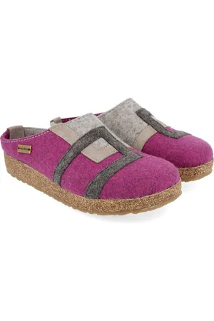 Haflinger LU Filzclog aus reinem Wollfilz mit moderna Applikation Unisex Hausschuh - Verkäufer: Natural Slipper