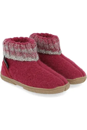 Haflinger Fidelius Yuki Kinderhausschuhe mit Kragen und Gummisohle unisex Hausschuh - Verkäufer: Natural Slipper