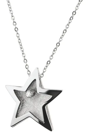 ERNSTES Kette mit Anhänger Halskette Collier mit Brillant-Anhänger Stern Edelstahl K837 - Verkäufer: Schmuck-Uhren-Trends