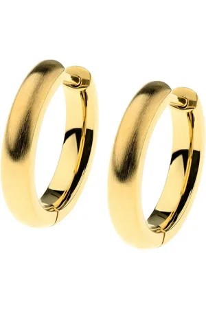 ERNSTES Paar Creolen Scharnier Creolen Edelstahl goldfarben matt Ø 16 mm - Verkäufer: Schmuck-Uhren-Trends