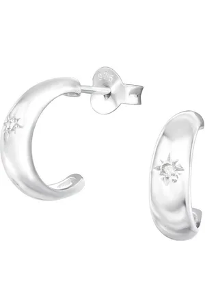 ALEXANDER YORK Paar Creolen STERN Kristall weiß, 2-tlg., 925 Sterling Silber - Verkäufer: