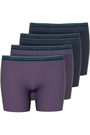TOM TAILOR Lange Unterhose (4-St) mit farblich abgesetztem Logobund