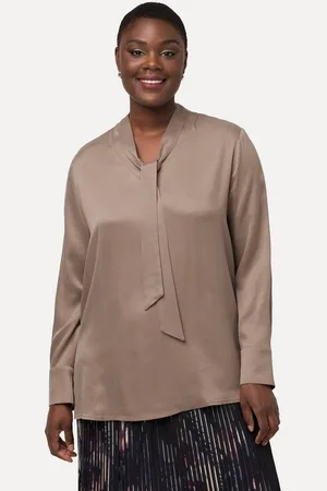 Ulla Popken Longbluse Cuprobluse Schluppe V-Ausschnitt Langarm - Verkäufer: Popken Fashion Group