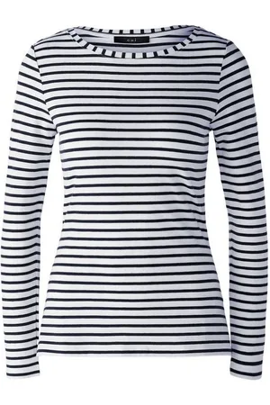 Oui Langarmshirt SUMIKO Langarmshirt elastische Cotton-Modalmischung - Verkäufer: