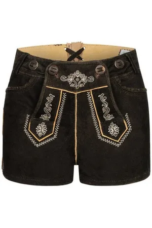 Nübler Trachtenlederhose Lederhose Hotpants Hanna in Espresso von - Verkäufer: Trachtenhof