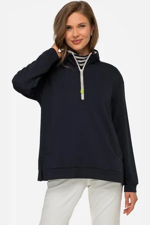Laurasøn Sweatshirt Sweatshirt Troyerkragen Langarm Seitenschlitze - Verkäufer: Popken Fashion Group