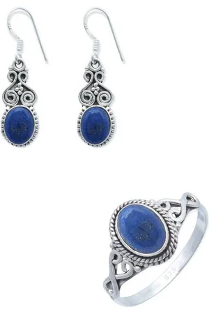 mantraroma Schmuckset 925er Silber mit Lapis Lazuli (Schmuckset aus 925 Silber) - Verkäufer: