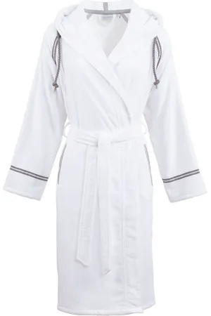 Carl Ross Unisex-Bademantel 438310, Midilänge, Velours, Kapuze, Gürtel, Midilänge