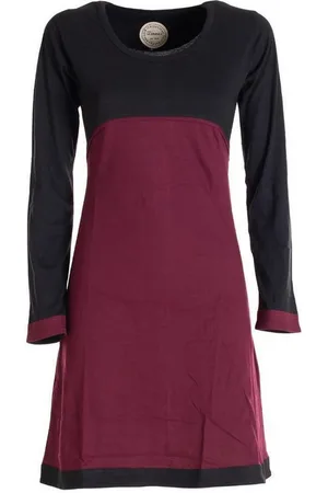 Vishes Jerseykleid Langarm Damen Kleid Longshirt Jerseykleid Bio-Baumwolle GOTS Hippie, Goa, Boho Elfen Style - Verkäufer: - Alternative Bekleidung