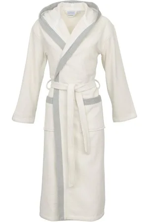 Carl Ross Unisex-Bademantel 40300, Midilänge, Walkfrottier, Kapuze, Gürtel, Midilänge