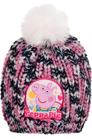 Peppa Pig Bommelmütze Kinder Mädchen Winter-Mütze Strick-Mütze mit Kunstpelz Bommel - Verkäufer: Yuhu Trading GmbH