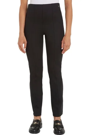 Tommy Hilfiger Strickhose SLIM ELEVATED KNITTED PANT mit Metall-Markenlabel
