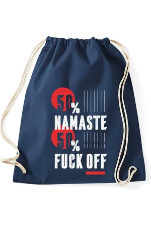 Youth Designz Turnbeutel "50% Namaste, 50% f*ck off" Baumwoll Tasche Turnbeutel, mit modischem Print - Verkäufer: EmDa Trading GmbH
