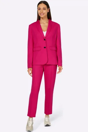 Dusty Pink Hose und Blazer Anzug Set, Pink Hosenanzug Set für