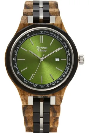 Green Time Quarzuhr ZW166C, Armbanduhr, Herrenuhr, Holzuhr, Datum