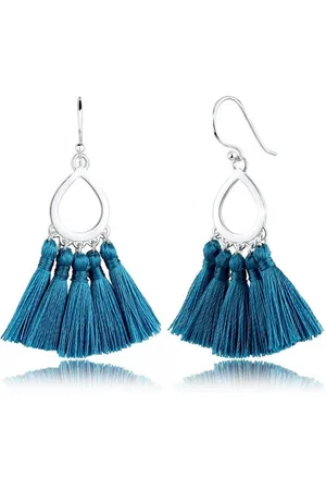 Elli Paar Ohrhänger Hänger Tassel Quaste Tropfen 925 Silber, Boho - Verkäufer: JULIE & GRACE GmbH