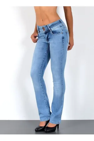 Schlaghose Damen Jeans Low Waist Jeanshose Damen Bootcut