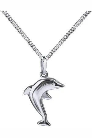 JEVELION Kette mit Anhänger Delfin 925 Sterlingsilber - Made in Germany (Silberanhänger, für Kinder - Mädchen), Mit Kette - Länge wählbar 36 - 70 cm. - Verkäufer: