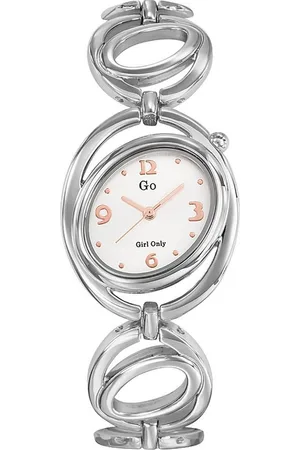 GO Girl Only Quarzuhr Damen Armbanduhr Edelstahlband, (Analoguhr), Damenuhr oval, klein (ca. 30mm), Edelstahlarmband silber, Elegant - Verkäufer: Fit4Style Silberschmuck - IMPPAC