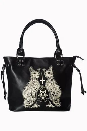 Banned Retro Handtasche Esoteric Cat, Okkult Katzen Print - Verkäufer: Schompi Trading e.K.