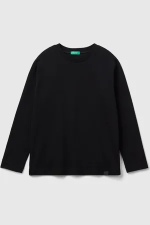 Benetton Langarmshirt mit Logo-Prägung am Saum