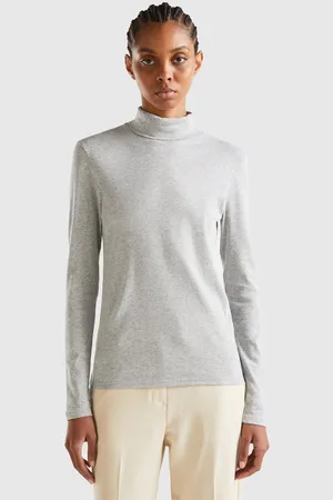 Benetton Rollkragenshirt mit Markenlabel