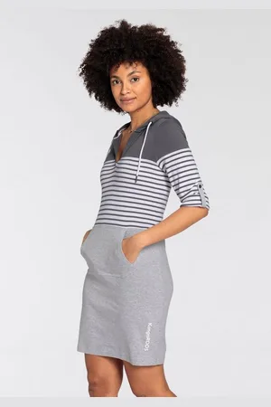 KangaROOS Jerseykleid kurzes Kleid, lässiger, casual Look, aus Rippstrickstoff