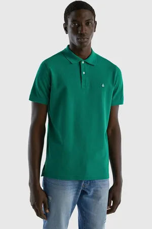 Benetton Poloshirt mit Logo in Brusthöhe