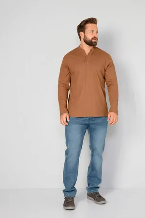 Boston Park T-Shirt Henley Langarm Rundhalsausschnitt - Verkäufer: Popken Fashion Group