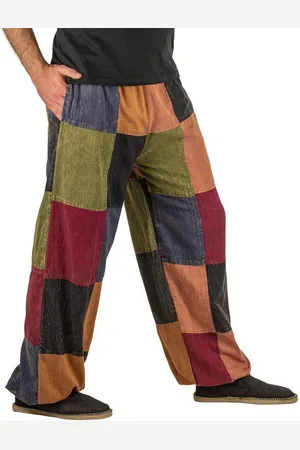 Kunst und Magie Cargohose Patchwork Freizeit Stonewashed-Unisex Hippie Goa Cargo Hose Boho - Verkäufer: