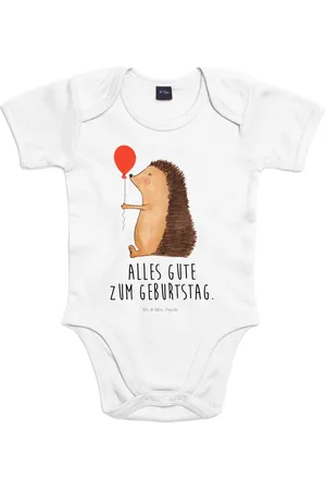 Mr. & Mrs. Panda Strampler Igel Luftballon 1. - 3. Monat - Heather Grey - Geschenk, Tiere, Babyk (1-tlg) Einfache Pflege - Verkäufer: