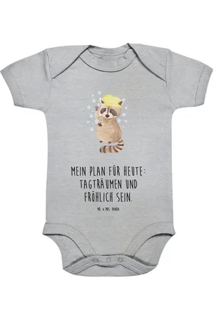 Mr. & Mrs. Panda Strampler Waschbär 1. - 3. Monat - Heather Grey - Geschenk, Babystrampler, Tier (1-tlg) Atmungsaktiv - Verkäufer: