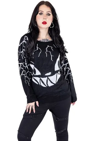Heartless Strickpullover Sinister Grin Strickpulli Gothic Katze Punk Grinsen Kitty Cat - Verkäufer: Schompi Trading e.K.