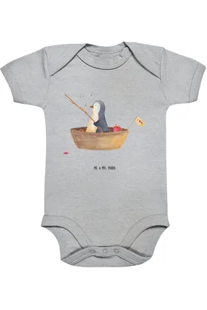 Mr. & Mrs. Panda Strampler Pinguin Angelboot 12. - 18. Monat - Heather Grey - Geschenk, Baby Ers (1-tlg) - Verkäufer: