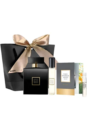 Avon Pflege-Geschenkset LITTLE BLACK DRESS Eau de Parfum Spray 50 ml, Taschenspray 10 ml Duftklassiker, Zeitlose Eleganz für Frauen, Geschenkset., 4-tlg., Damenmode, Luxusduft, Blumiger Duft, Modeklassiker - Verkäufer: Cultzen