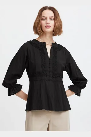 Atelier Rêve Kurzarmbluse IRGENETTE MS feminine Bluse mit Bordüren - Verkäufer: meinemarkenmode