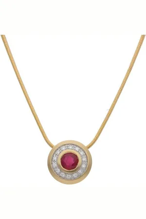 JuwelmaLux Kettenanhänger Anhänger 585/000 (14 Karat) Rotgold mit Rubin und Brillante (1-tlg), Schmuckanhänger - Verkäufer: Juwelier-Bacak