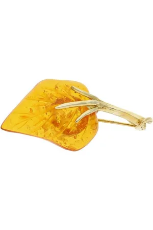JuwelmaLux Brosche Brosche 333 Gelbgold mit Bernstein JL30-01-4399 - Verkäufer: Juwelier-Bacak