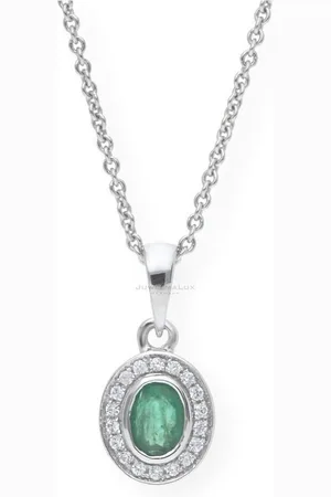 JuwelmaLux Kettenanhänger Anhänger 333/000 (8 Karat) Weißgold mit Smaragd und Zirkoni (1-tlg), Schmuckanhänger - Verkäufer: Juwelier-Bacak
