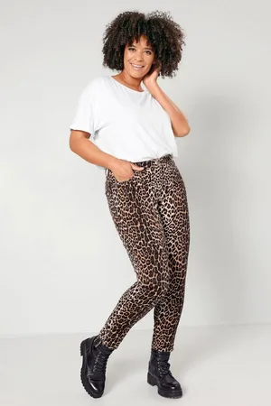 Angel of Style Funktionshose 7/8-Hose Slim Fit Leo-Muster 5-Pocket Saum-Zipper - Verkäufer: Popken Fashion Group
