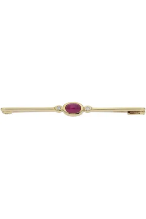 JuwelmaLux Brosche Brosche 585/000 (14 Karat) Gold mit Rubin & Brillanten JL30 - Verkäufer: Juwelier-Bacak