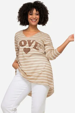 Angel of Style Longshirt Longshirt geringelt LOVE Druck Langarm - Verkäufer: Popken Fashion Group