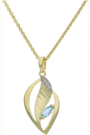 JuwelmaLux Kettenanhänger Anhänger 333/000 (8 Karat) Gold mit Blautopas und synth. Zi (1-tlg), Schmuckanhänger - Verkäufer: Juwelier-Bacak